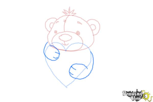 How to Draw a Valentine Bear - Step 6