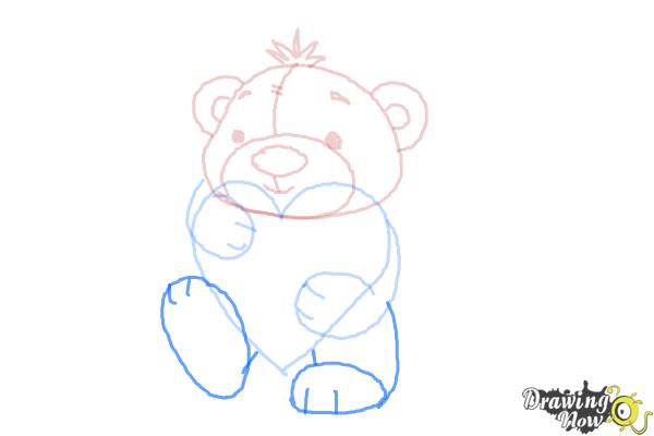 How to Draw a Valentine Bear - Step 7