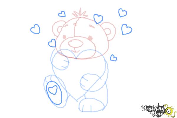 How to Draw a Valentine Bear - Step 8