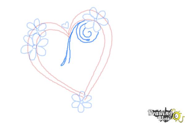 How to Draw a Fancy Heart - Step 5 How to Draw a Fancy Heart - Step 5