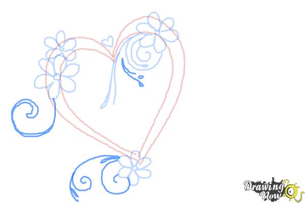 How to Draw a Fancy Heart - Step 6