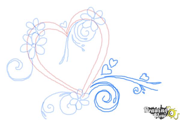 How to Draw a Fancy Heart - Step 7