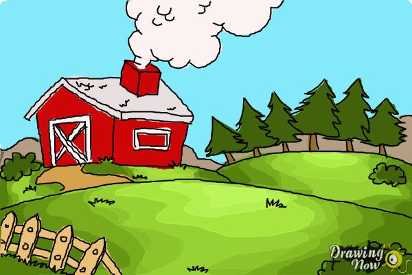 How to Draw a Farm - Step 11