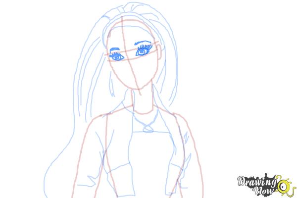 How to Draw Summer from Barbie: Life In The Dreamhouse - Step 7