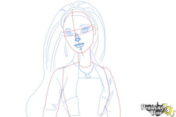 How to Draw Summer from Barbie: Life In The Dreamhouse - Step 8