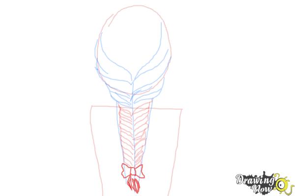 How to Draw a Fishtail Braid - Step 7