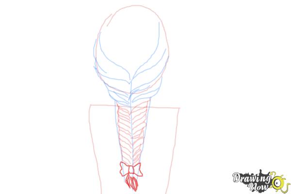 How to Draw a Fishtail Braid - Step 7 How to Draw a Fishtail Braid - Step 7