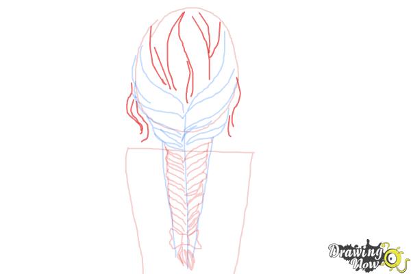 How to Draw a Fishtail Braid - Step 8