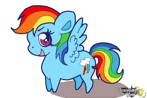 How to Draw Chibi Rainbow Dash from My Little Pony Friendship Is Magic - Step 8