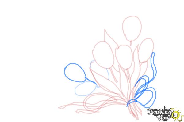 How to Draw a Bouquet Of Flowers - Step 7