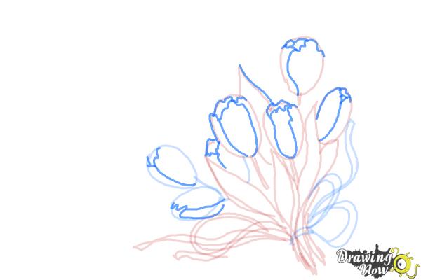 How to Draw a Bouquet Of Flowers - Step 8