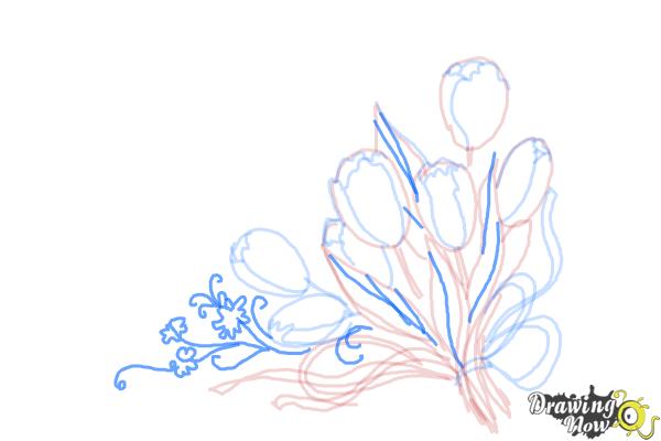 How to Draw a Bouquet Of Flowers - Step 9