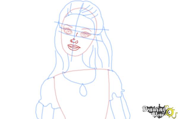How to Draw Teresa from Barbie: Life In The Dreamhouse - Step 8
