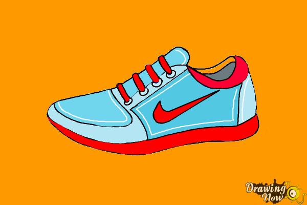 How to Draw Nike Shoes - Step 13
