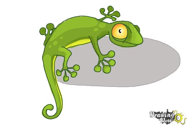 How to Draw a Cartoon Lizard - DrawingNow