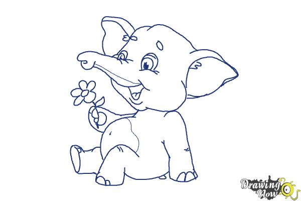 cartoon elephant drawings