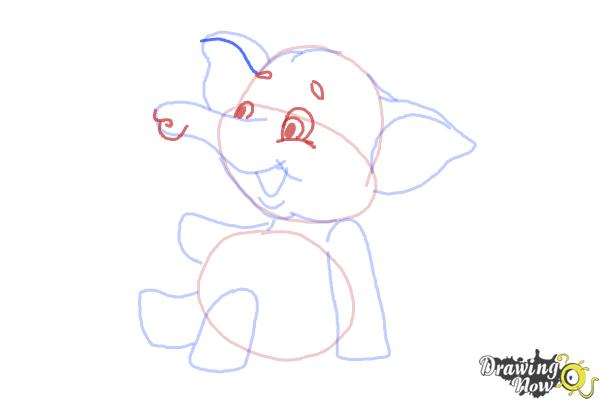 How to Draw a Cartoon Elephant - Step 9