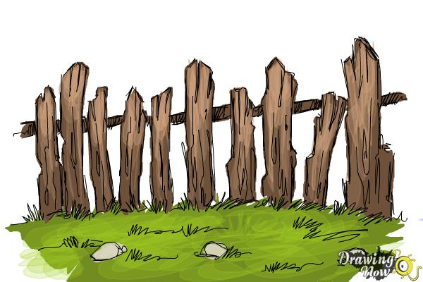 How to Draw a Fence - Step 10