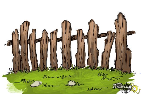 Wooden sketch fence Royalty Free Vector Image  VectorStock