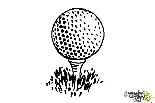 How to Draw a Golf Ball - DrawingNow