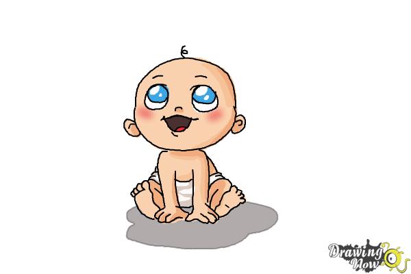 How to Draw a Newborn Baby - Step 10