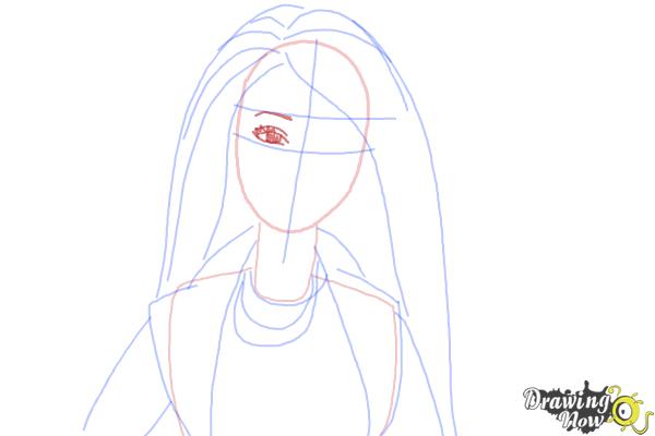 How to Draw Raquelle from Barbie: Life In The Dreamhouse - Step 7