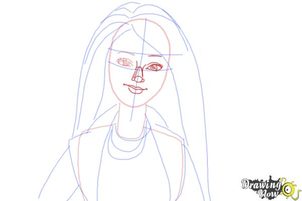 How to Draw Raquelle from Barbie: Life In The Dreamhouse - Step 8