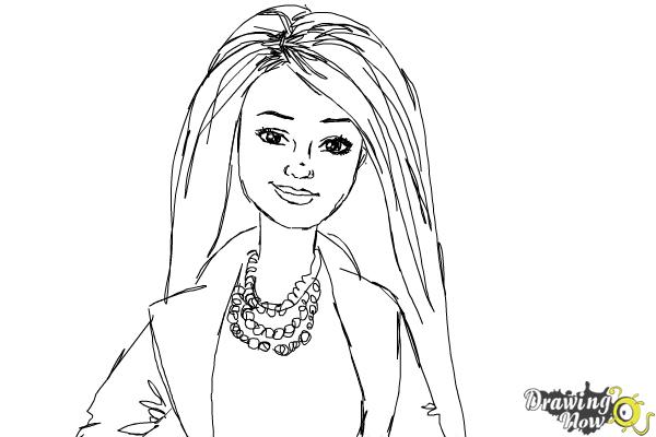 How to Draw Raquelle from Barbie: Life In The Dreamhouse - Step 9