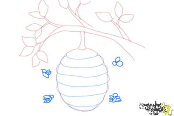 How to Draw a Beehive - Step 7