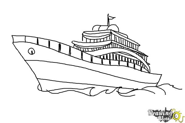 Yacht Drawing Tutorial - How to draw Yacht step by step