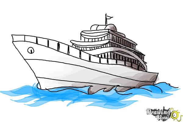 How to Draw a Yacht - Step 11