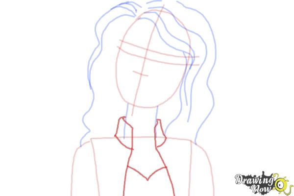 How to Draw Nikki from Barbie: Life In The Dreamhouse - Step 6