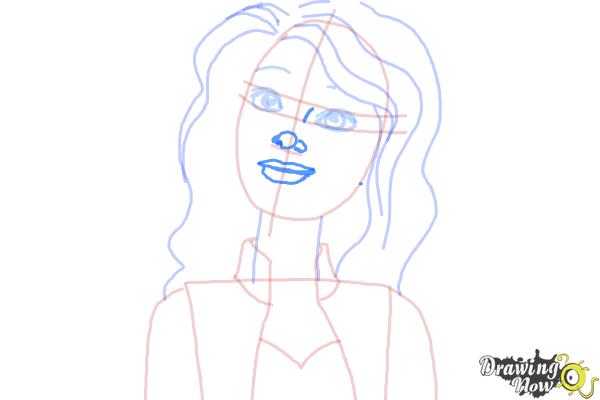 How to Draw Nikki from Barbie: Life In The Dreamhouse - Step 8