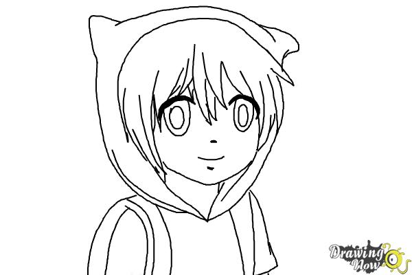 How to Draw Manga Finn from Adventure Time - Step 9 How to Draw Manga Finn from Adventure Time - Step 9