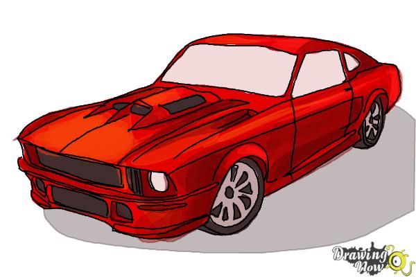 How to Draw a Ford Mustang - Step 10