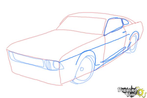 How to Draw a Ford Mustang - Step 5 How to Draw a Ford Mustang - Step 5