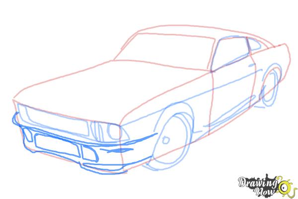 How to Draw a Ford Mustang - Step 6 How to Draw a Ford Mustang - Step 6