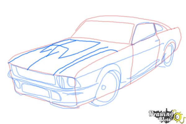 How to Draw a Ford Mustang - Step 7 How to Draw a Ford Mustang - Step 7