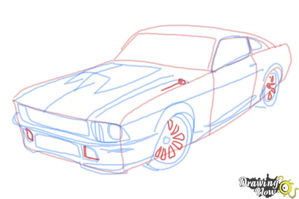 How to Draw a Ford Mustang - Step 8