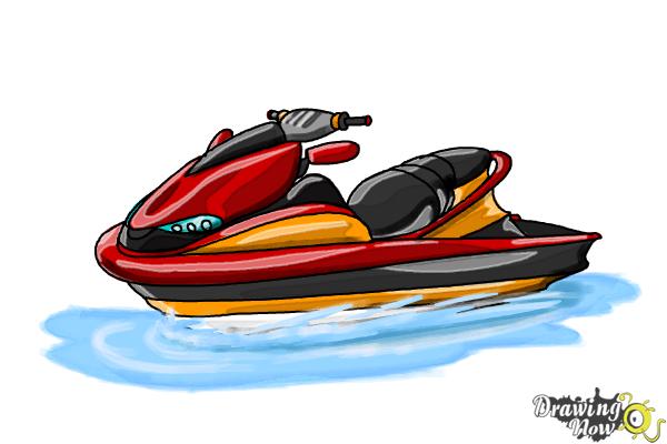 How to Draw a Jet Ski - Step 9