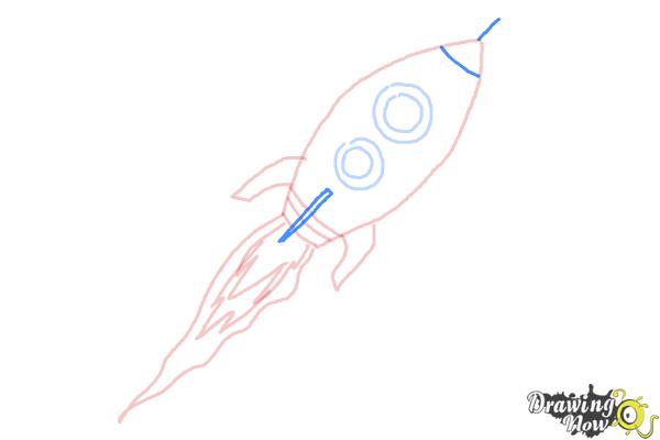 How to Draw a Rocket Ship - Step 6