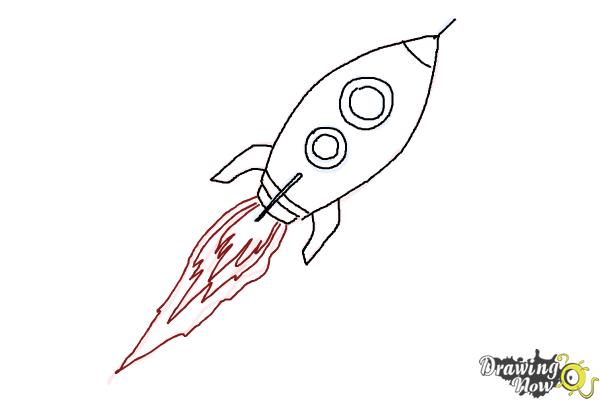 How to Draw a Rocket Ship - DrawingNow