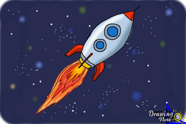 How to Draw a Rocket Ship - Step 8