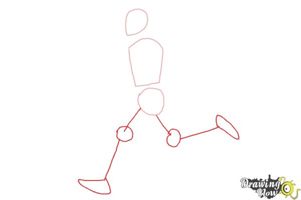 How to Draw a Running Person - Step 2