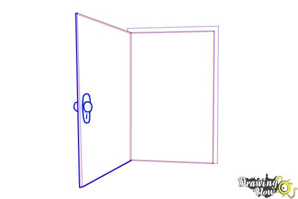 How to Draw an Open Door - Step 6