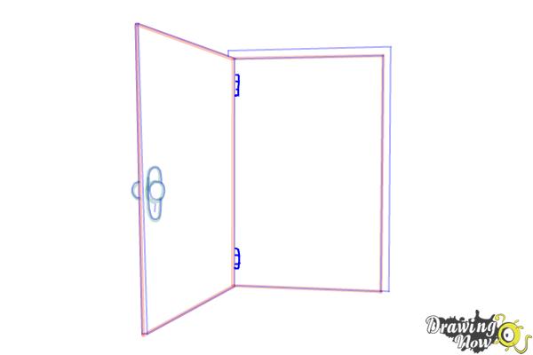 How to Draw an Open Door - Step 7