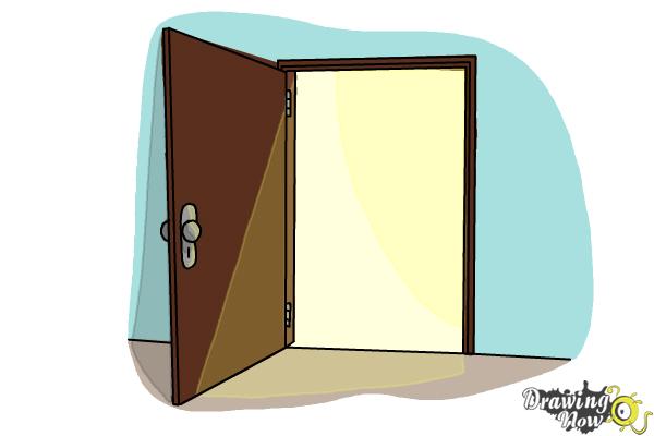 How to Draw an Open Door - Step 9