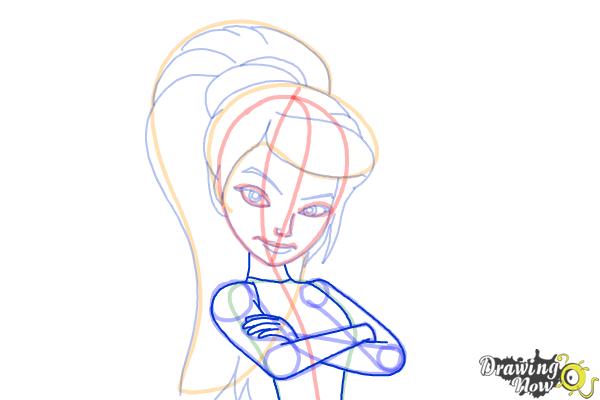 How to Draw Vidia from The Pirate Fairy - Step 9
