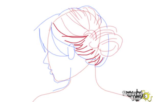 How to Draw a Messy Bun - Step 6