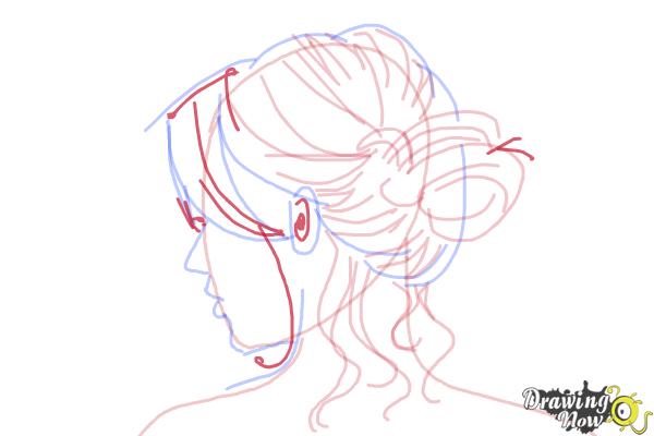 How to Draw a Messy Bun - Step 8